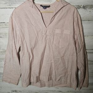 Vintage Ralph Lauren Cotton Striped Sailor Shirt Womens Size 10 With Back Flap